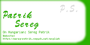 patrik sereg business card